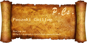 Peszeki Csillag névjegykártya